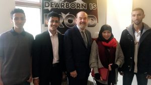 Fordson Key Club students photographed with Mayor O'Reilly