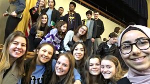 Group of students from Fordson and Seaholm taking a selfie.